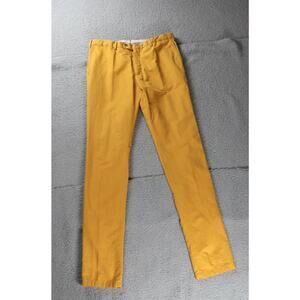 Suit Supply Pants 32 x 31 Mustard Cotton Linen Chino Leomaster Porto 42 Italy
